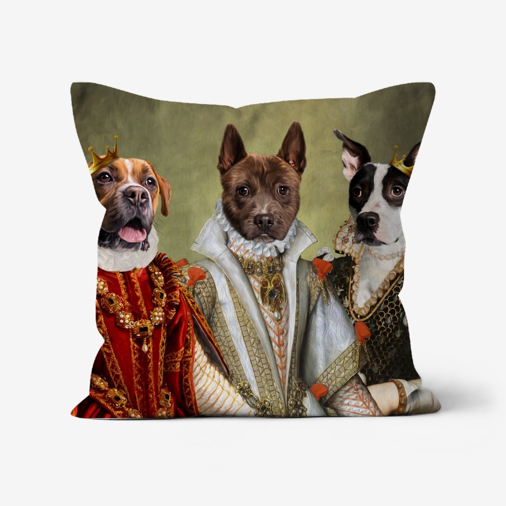 The Queens: Custom Pet Pillow - Paw & Glory - Dog Portraits - Pet Portraits