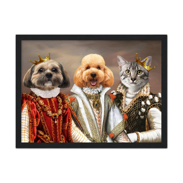 The Queens: Custom Pet Portrait | framed pet portrait | Paw & Glory