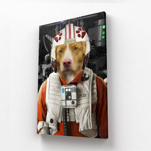 The Rebel Pilot (Star Wars Inspired): Custom Pet Canvas - Paw & Glory - Dog Portraits - Pet Portraits