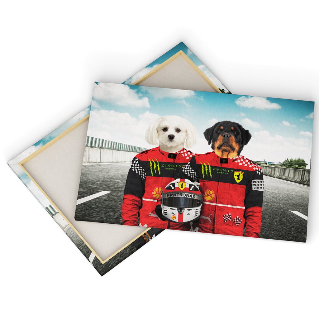 The Red Legendary Drivers: Custom Pet Canvas - Paw & Glory - Dog Portraits - Pet Portraits