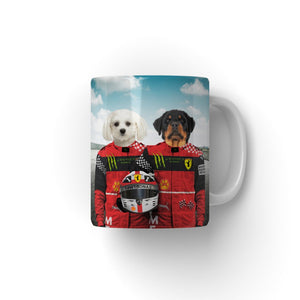 The Red Legendary Drivers: Custom Pet Coffee Mug - Paw & Glory - Dog Portraits - Pet Portraits