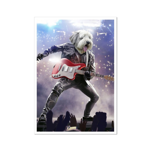 Rock Star Custom Pet Poster | Pet Portrait Print | Paw & Glory