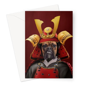 The Samurai: Custom Pet Greeting Card - Paw & Glory - Dog Portraits - Pet Portraits