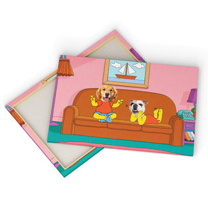 The Simpsons (Bart and Lisa): Custom Pet Canvas - Paw & Glory - Dog Portraits - Pet Portraits