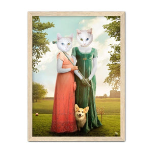 The Sisters (Bridgerton Inspired): Custom Pet Portrait - Paw & Glory - Dog Portraits - Pet Portraits