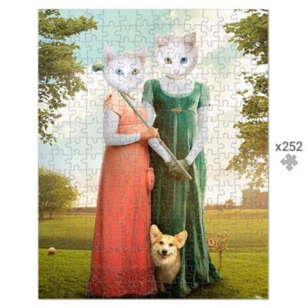 Regency Sisters: Custom Pet Puzzle | royal pet portrait | Paw & Glory