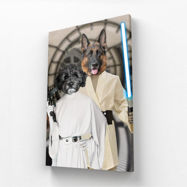 Galactic Sibling Duo Custom Pet Canvas | Custom Pet Portrait Canvas | Paw & Glory