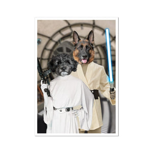 The Skywalker Siblings (Star Wars Inspired): Custom Pet Portrait - Paw & Glory - Dog Portraits - Pet Portraits