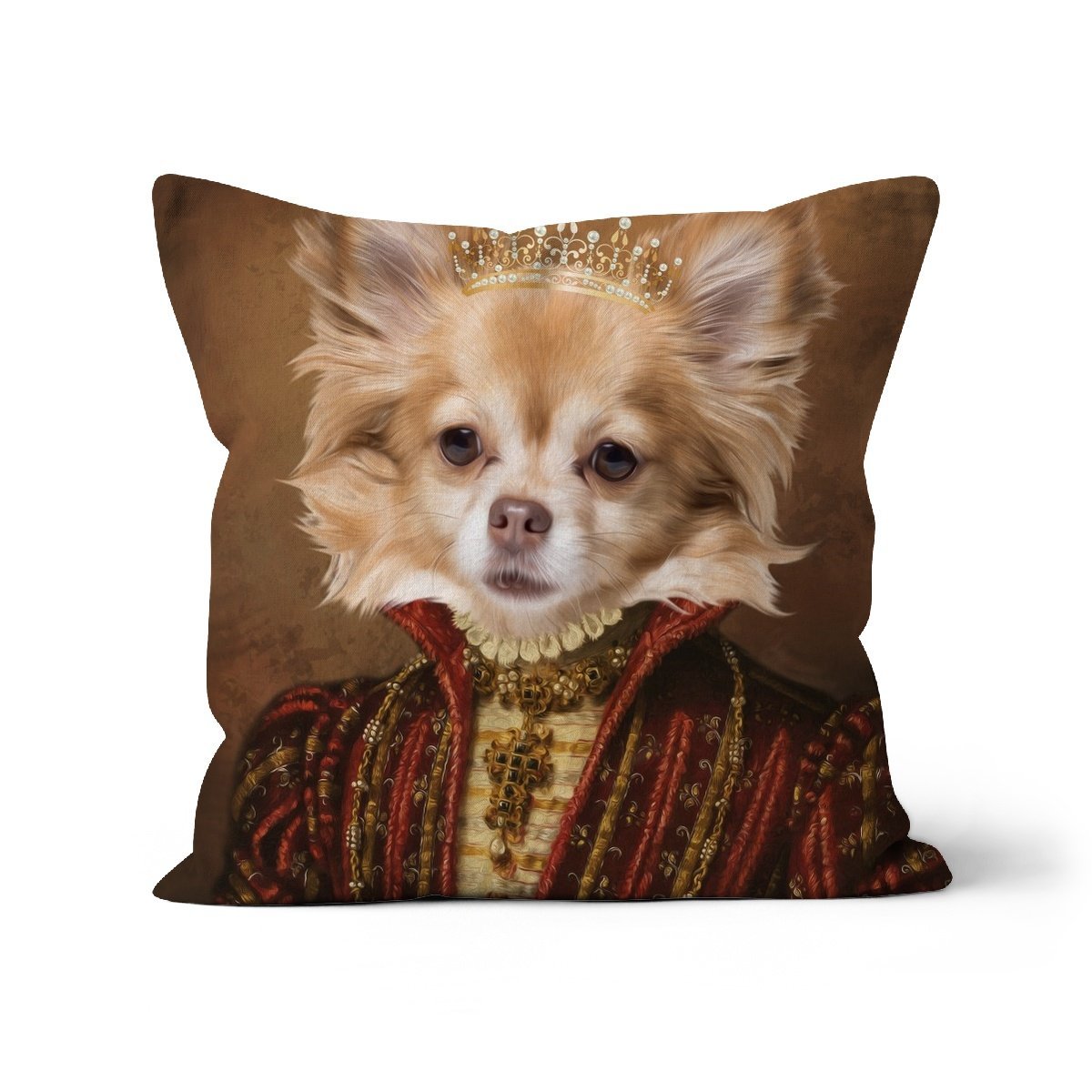 The Spanish Princess: Custom Pet Pillow - Paw & Glory - Dog Portraits - Pet Portraits