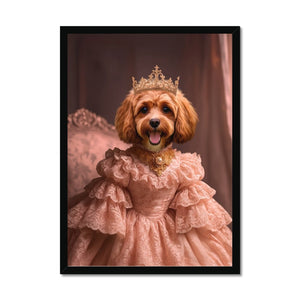 The Spoiled Princess: Custom Pet Framed Portrait - Paw & Glory - Dog Portraits - Pet Portraits