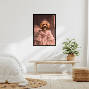 The Spoiled Princess: Custom Pet Framed Portrait - Paw & Glory - Dog Portraits - Pet Portraits