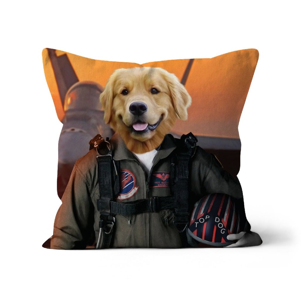 The Top Pilot: Custom Pet Pillow - Paw & Glory - Dog Portraits - Pet Portraits