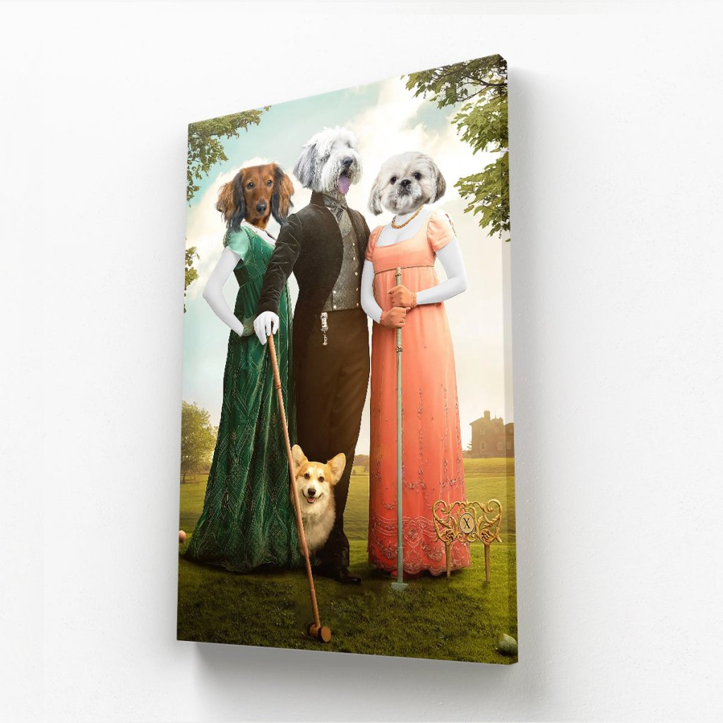 Regency Trio Custom Pet Canvas | Custom Pet Portrait Canvas | Paw & Glory