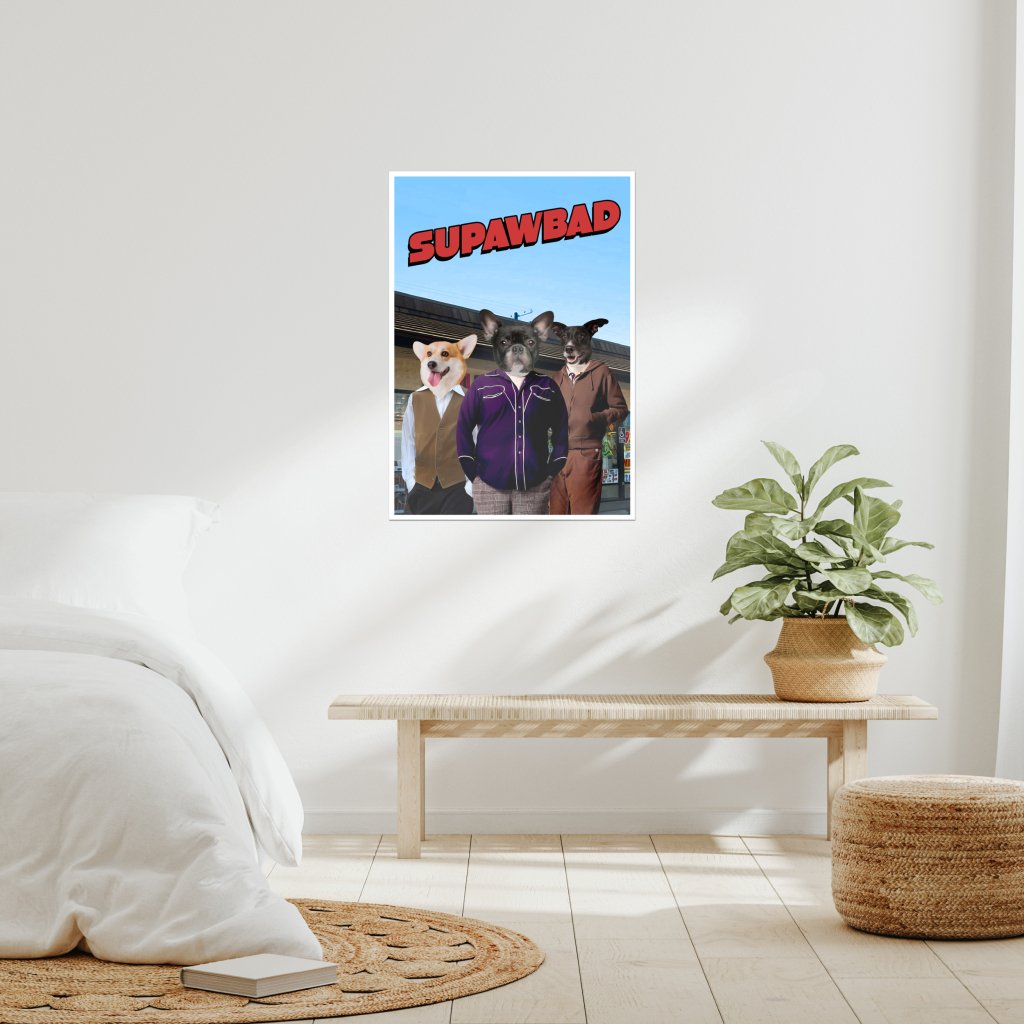 Teen Comedy Trio Custom Pet Poster | Custom Pet Portrait Print | Paw & Glory