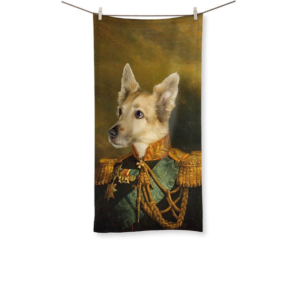 The Veteran: Custom Pet Towel | royal pet portrait | Paw & Glory