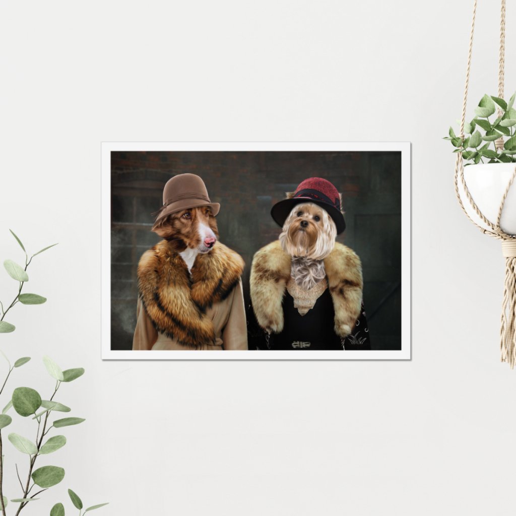 1920s Ladies Custom 2 Pet Poster | Custom Pet Portrait Print | Paw & Glory