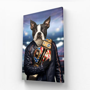 The Wrestler: Custom Pet Canvas - Paw & Glory - Dog Portraits - Pet Portraits