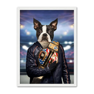 The Wrestler: Custom Pet Portrait - Paw & Glory - Dog Portraits - Pet Portraits