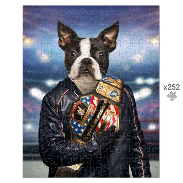The Wrestler Custom Pet Puzzle | Funny Pet Portrait | Paw & Glory