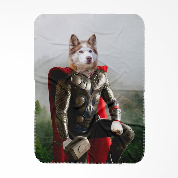 Thunder God Hero Custom Pet Blanket | Pet Lover Gift | Paw & Glory