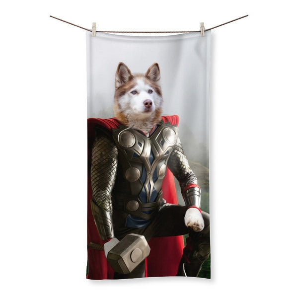 Thunder God Hero Custom Pet Towel | Pet Lover Gift | Paw & Glory