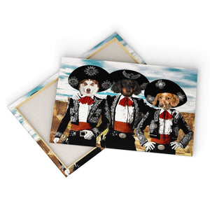 Three Amigos: Custom Pet Canvas - Paw & Glory - Dog Portraits - Pet Portraits