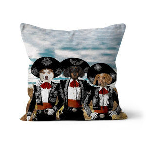 Three Amigos: Custom Pet Pillow - Paw & Glory - Dog Portraits - Pet Portraits