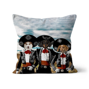 Three Amigos: Custom Pet Pillow - Paw & Glory - Dog Portraits - Pet Portraits