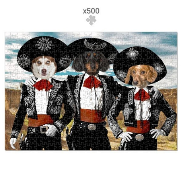 Three Close Friends Custom Pet Puzzle | Funny Pet Portrait | Paw & Glory