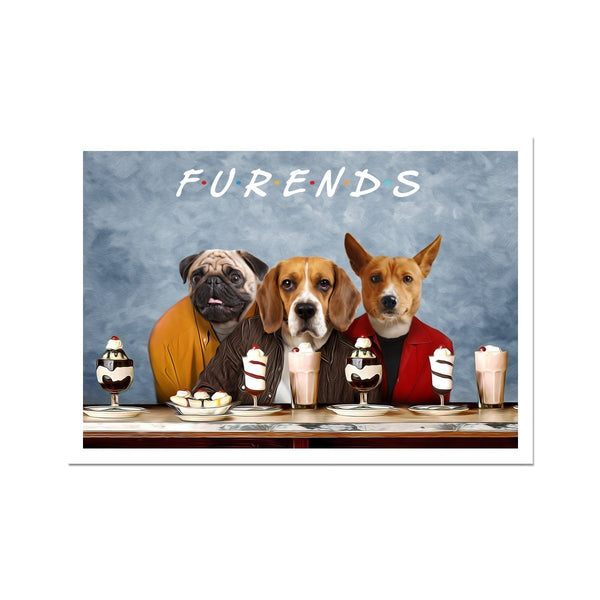 Three Close Friends Custom Pet Poster | Pet Portrait Print | Paw & Glory