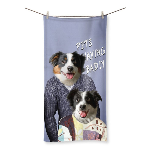 Flatshare Couple Custom Pet Towel | Custom Pet Portrait | Paw & Glory