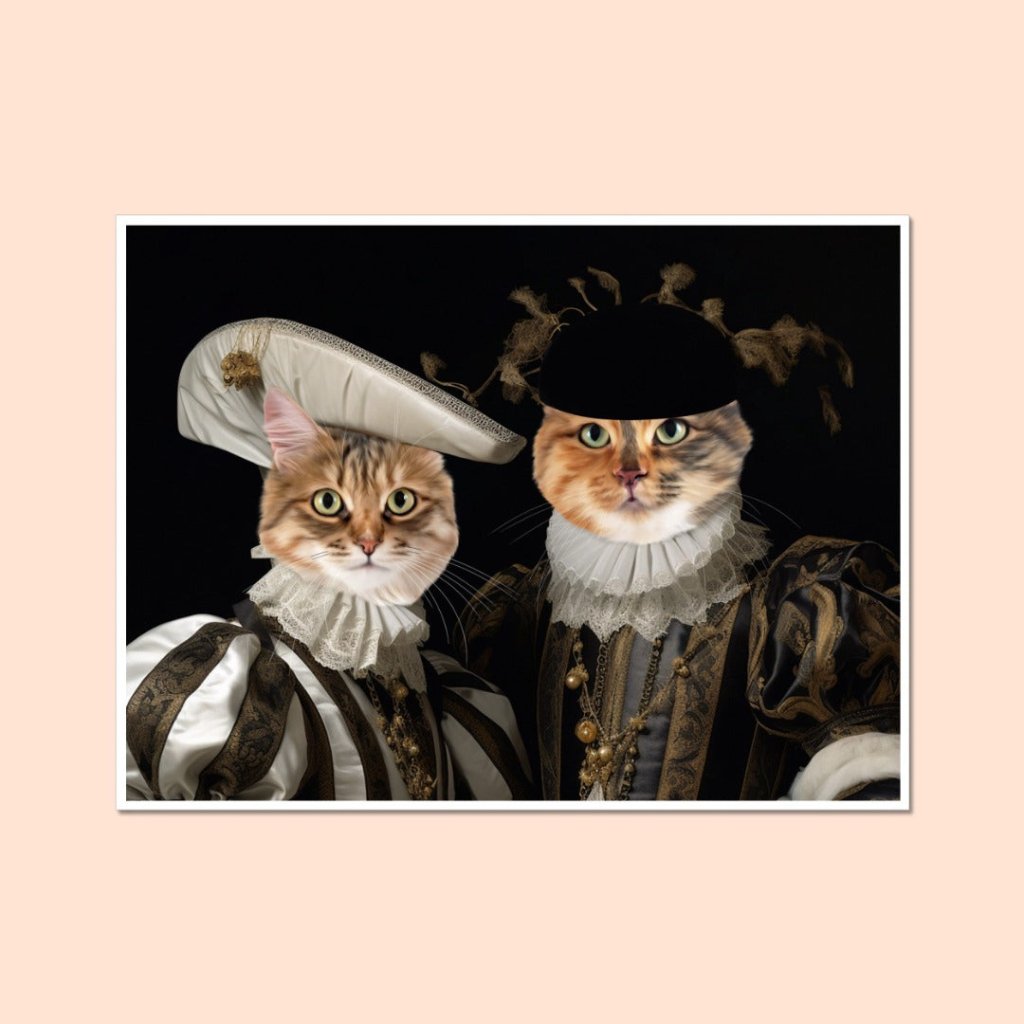Viscount and Viscountess: Custom Pet Portrait - Paw & Glory - Dog Portraits - Pet Portraits