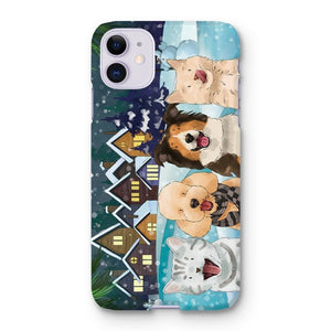Watercolour: Custom Four Pet Phone Case - Paw & Glory - Dog Portraits - Pet Portraits