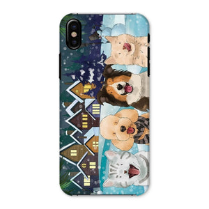 Watercolour: Custom Four Pet Phone Case - Paw & Glory - Dog Portraits - Pet Portraits