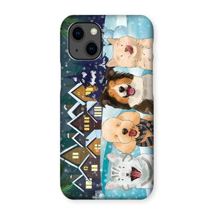 Watercolour: Custom Four Pet Phone Case - Paw & Glory - Dog Portraits - Pet Portraits