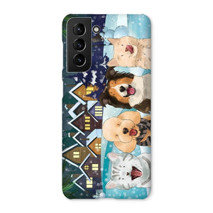 Watercolour: Custom Four Pet Phone Case - Paw & Glory - Dog Portraits - Pet Portraits