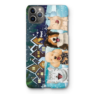 Watercolour: Custom Four Pet Phone Case - Paw & Glory - Dog Portraits - Pet Portraits