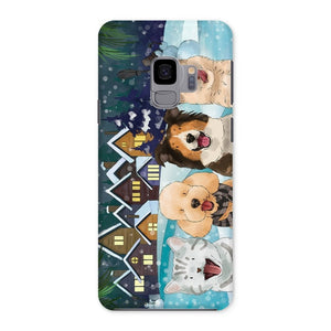 Watercolour: Custom Four Pet Phone Case - Paw & Glory - Dog Portraits - Pet Portraits