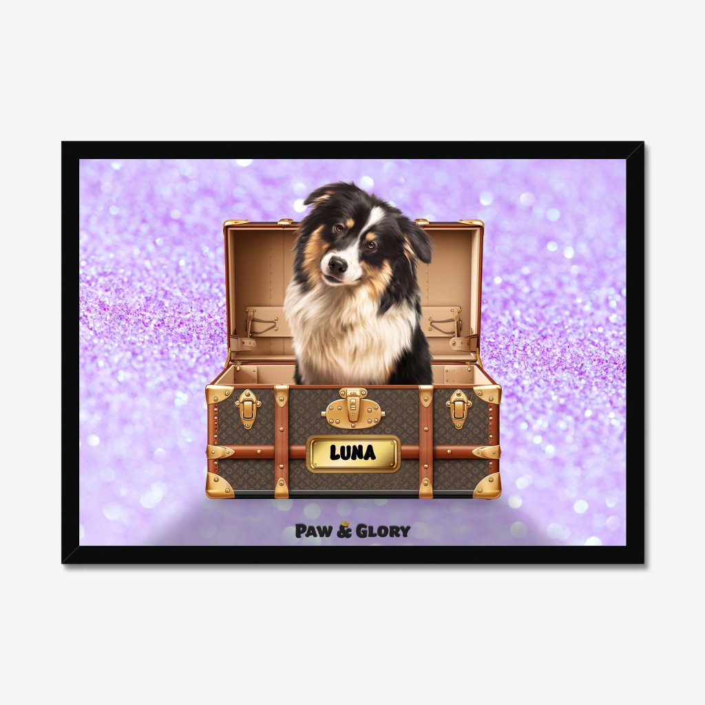 Woofy Vuitton Luxury Trunk: Custom Pet Portrait - Paw & Glory - Dog Portraits - Pet Portraits