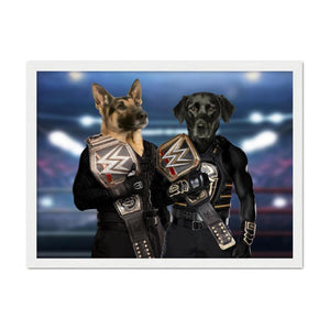 WrestleMania Champs: Custom Pet Portrait - Paw & Glory - Dog Portraits - Pet Portraits