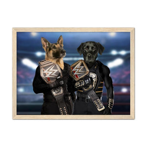 WrestleMania Champs: Custom Pet Portrait - Paw & Glory - Dog Portraits - Pet Portraits