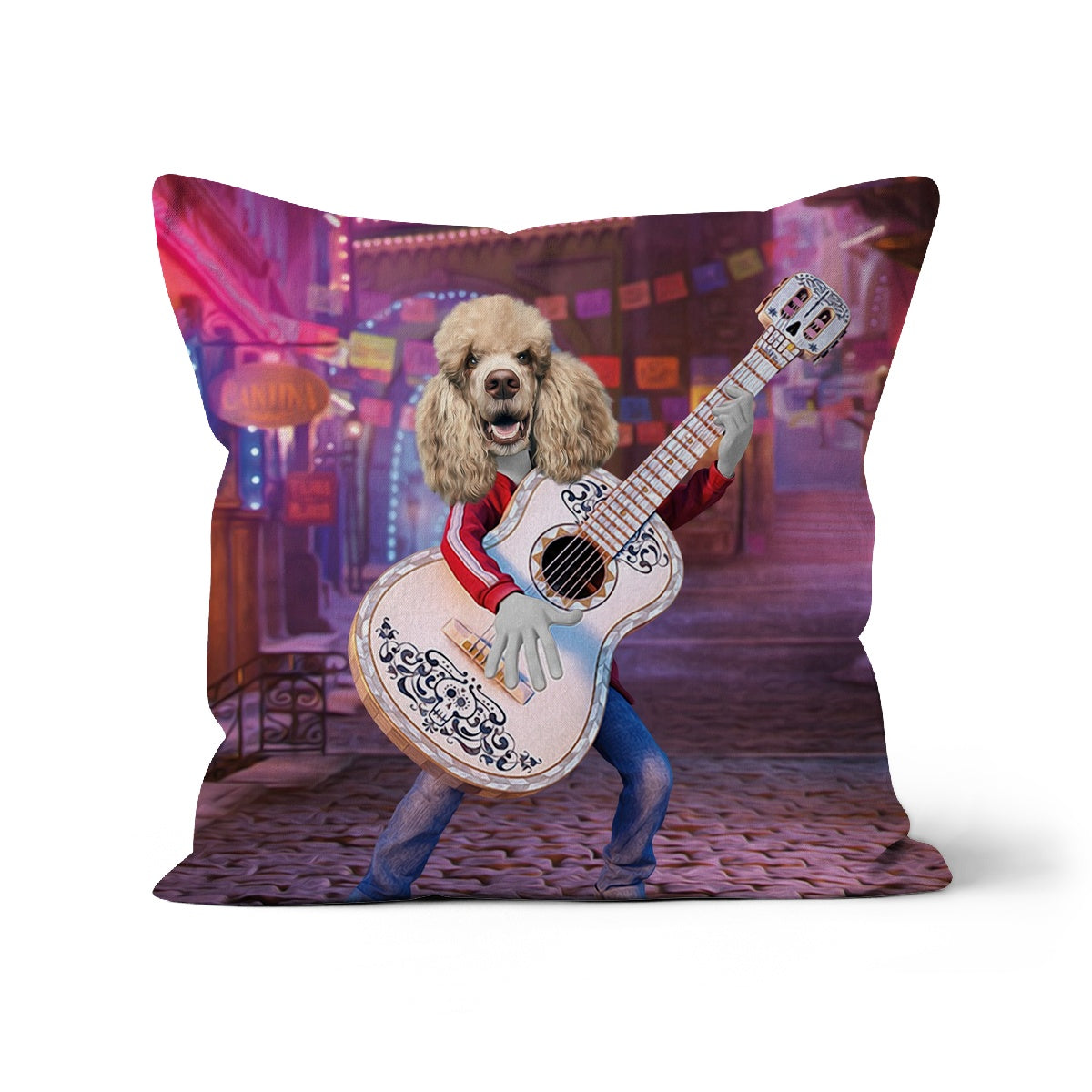 The Miguel (Coco Inspired), Paw & Glory, pawandglory, dog personalized pillow, customized throw pillows, custom pet pillows, the pet pillow, pet pillow photo, portrait pillow, Pet Portrait cushion,