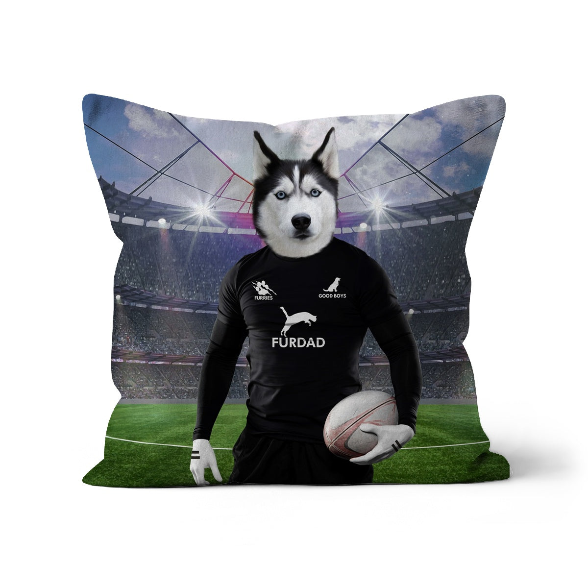New Zealand Rugby Team: Paw & Glory, paw and glory, pet pillow, pillow custom, Pet Portraits cushion, dog pillow custom, custom pet pillows, create your own pillow, customized throw pillows