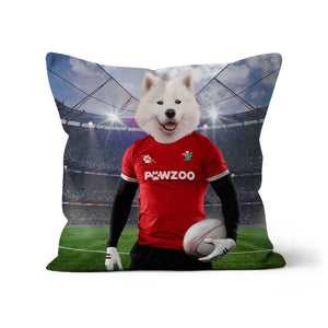 Wales Rugby Team: Paw & Glory, paw and glory, pet pillow, pillow custom, Pet Portraits cushion, dog pillow custom, custom pet pillows, create your own pillow, customized throw pillows