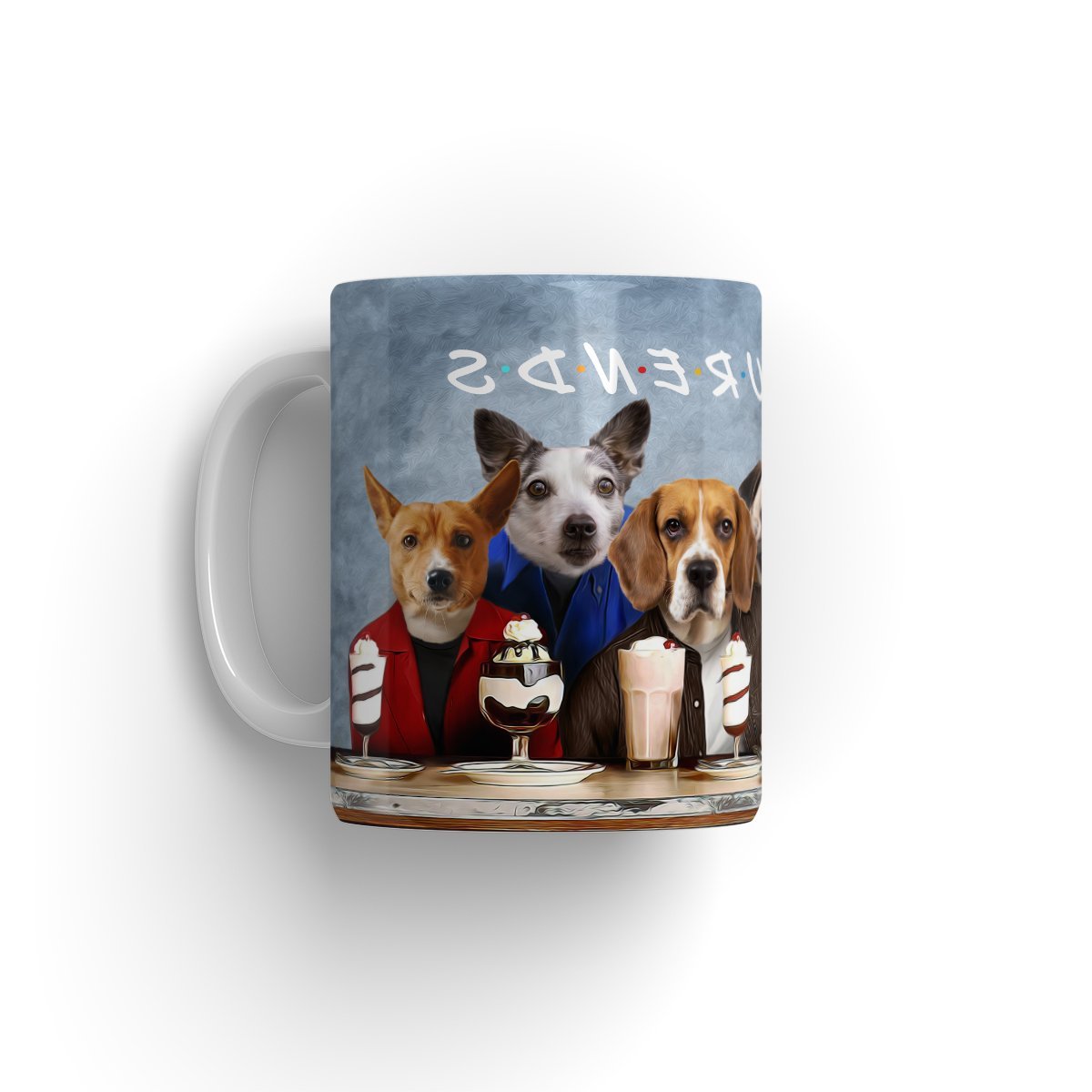 4 Furends: Custom Pet Mug - Paw & Glory, pet portrait gifts, dog and cat paintings, portrait of pet from photo, custom dog mug