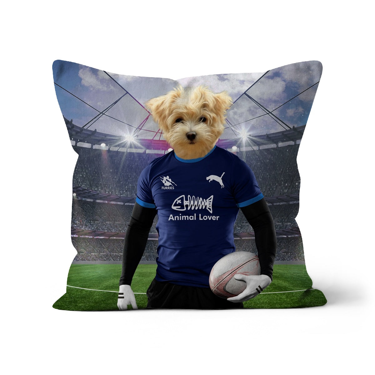 Scotland Rugby Team: Paw & Glory, paw and glory, pet pillow, pillow custom, Pet Portraits cushion, dog pillow custom, custom pet pillows, create your own pillow, customized throw pillows