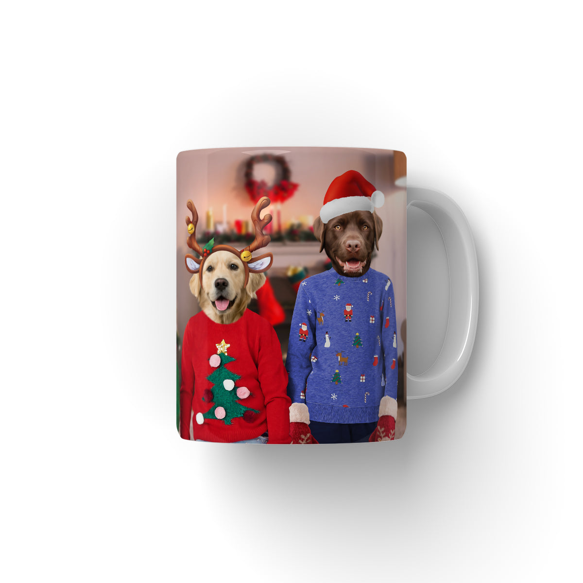 The Kids Christmas: Paw & Glory, pawandglory, custom mug with dogs, personalized dog and owner mug, dog mug personalized, personalised puppy mug, Pet Portrait Mug