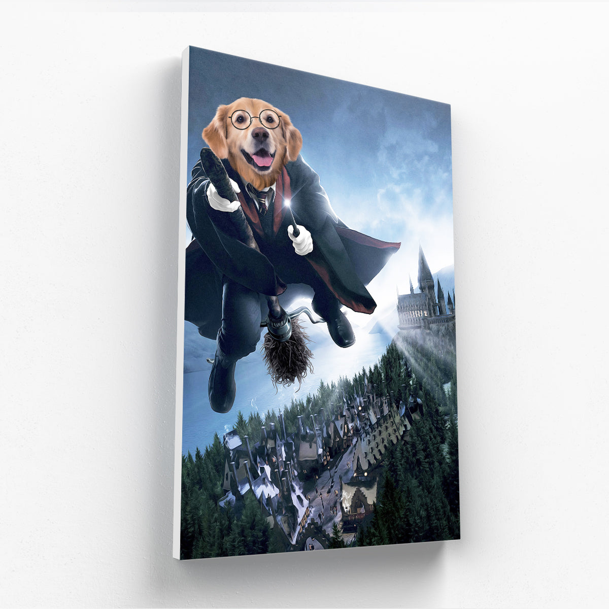 The Wizard (Harry Potter Inspired): Custom Pet Canvas - Paw & Glory - #pet portraits# - #dog portraits# - #pet portraits uk#paw and glory, custom pet portrait canvas,pet in costume canvas, pet on a canvas, pets painted on canvas, personalised pet canvas, custom dog art canvas