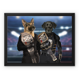 WrestleMania Champs: Custom Pet Canvas - Paw & Glory - #pet portraits# - #dog portraits# - #pet portraits uk#paw & glory, custom pet portrait canvas,pet art canvas, dog art canvas, custom pet canvas, pet photo canvas, pet on canvas