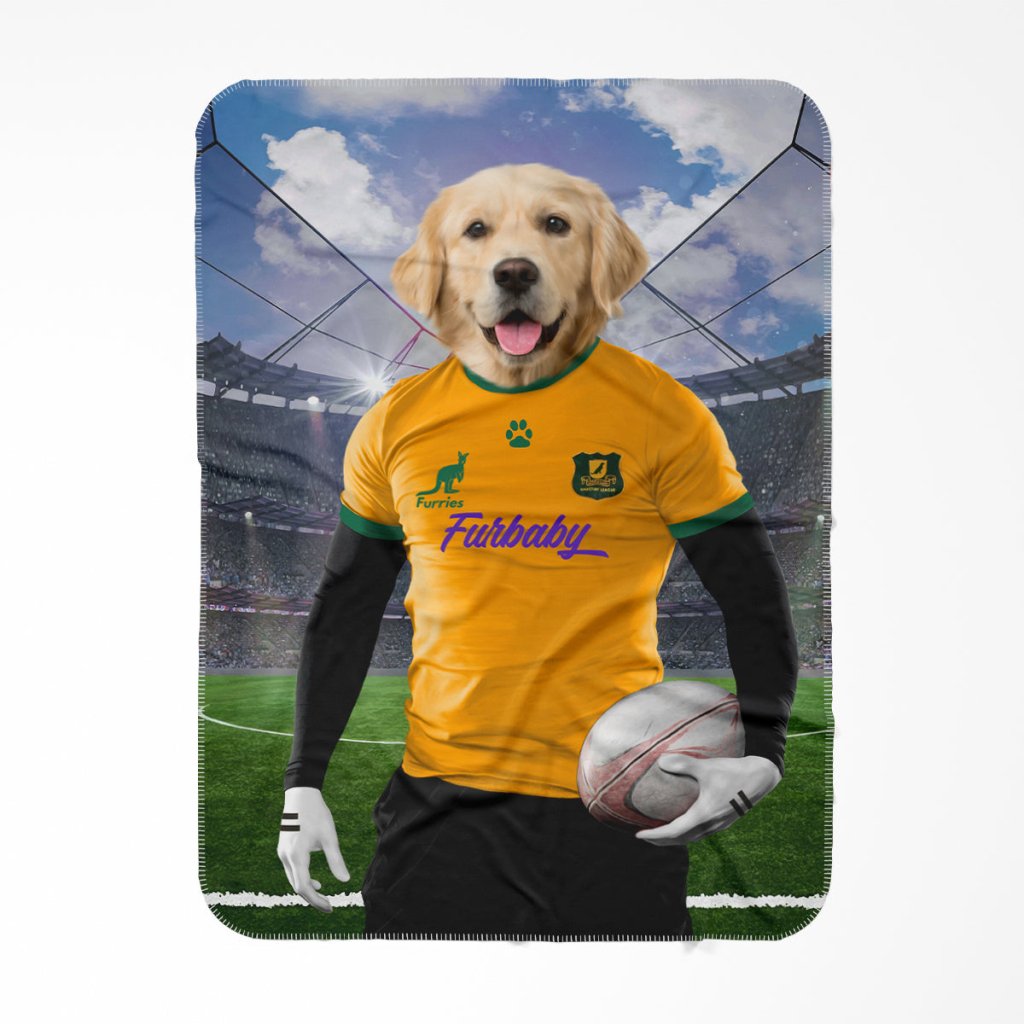 Australia Rugby Team: Custom Pet Blanket - Paw & Glory - #pet portraits# - #dog portraits# - #pet portraits uk#